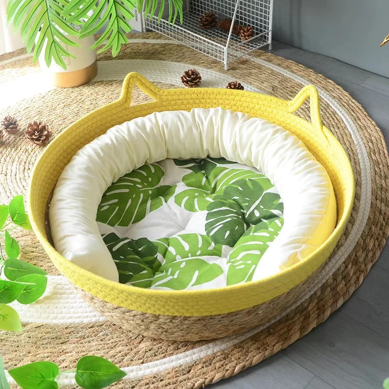 sgfre738 Cat bed universal summer rattan bed pet supplies - Image 1