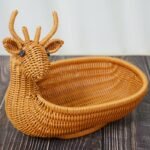 Creative cute sika deer shape fruit basket, sundries basket