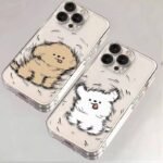 TPU Transparent - Little White Dog Little Yellow Dog Phone Case