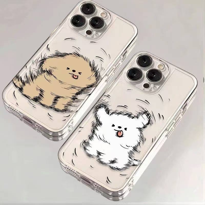 微信图片_20250823011113_520_52 TPU Transparent - Little White Dog Little Yellow Dog Phone Case - Image 1