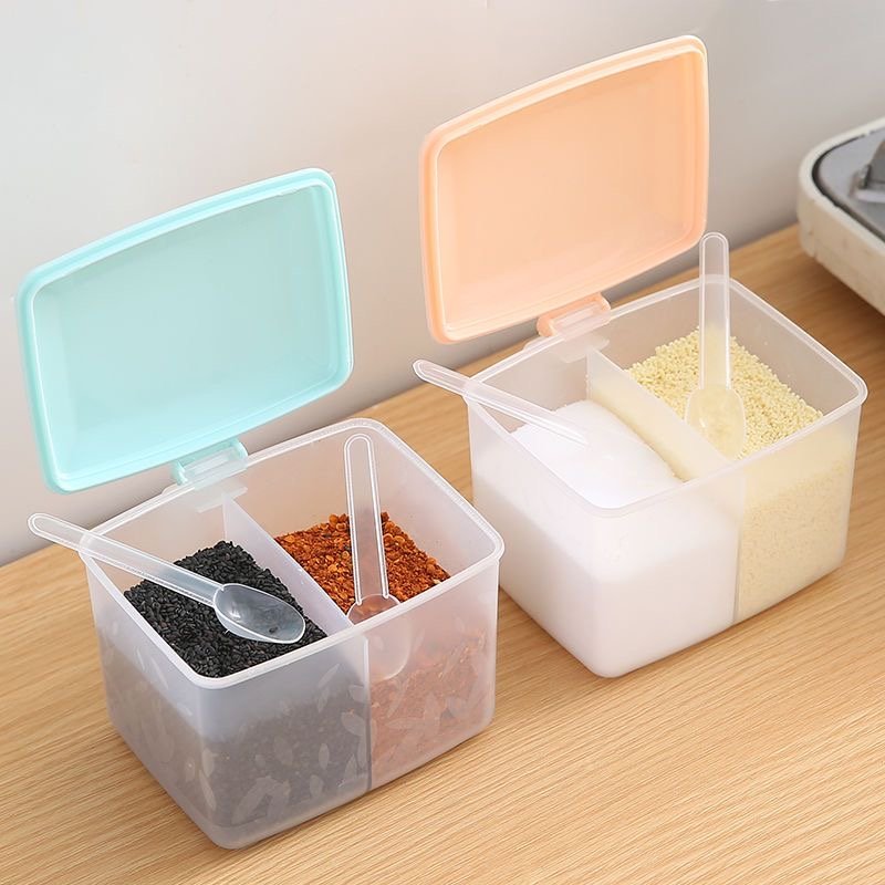 微信图片_20250827131659_1118_52 Multifunctional seasoning box divided transparent plastic seasoning box household kitchen utensils - Image 1