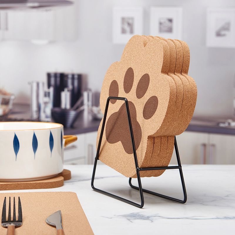 微信图片_20250827222353_1190_52 Cork insulation pad cute cat paw cork insulation pad pot mat anti-scalding - Image 1