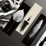 30 pieces of simple black and white ink line bookmarks paper high-end niche decoration student book clips exquisite cards - Image 3