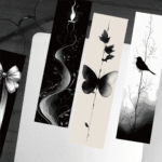 30 pieces of simple black and white ink line bookmarks paper high-end niche decoration student book clips exquisite cards - Image 4