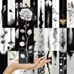 30 pieces of simple black and white ink line bookmarks paper high-end niche decoration student book clips exquisite cards - Image 5