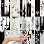 30 pieces of simple black and white ink line bookmarks paper high-end niche decoration student book clips exquisite cards - Image 7