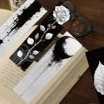 30 pieces of simple black and white ink line bookmarks paper high-end niche decoration student book clips exquisite cards - Image 11