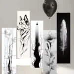 30 pieces of simple black and white ink line bookmarks paper high-end niche decoration student book clips exquisite cards