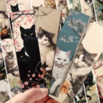 Cat Bookmark Artistic Watercolor Oil Painting Kitten Exquisite High-end Reading Marking Card