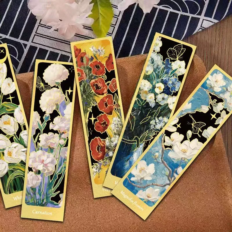 rt34 30 floral landscape high-value flower oil painting bookmarks ins style atmospheric reading index cards DIY gifts - Image 1