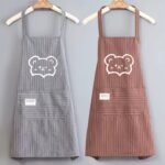 2-pack of women's pure cotton kitchen aprons, minimalist design, hand washable and machine washable.