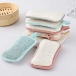 8PCS thick double-sided dishwashing cloth bamboo fiber dishwashing sponge scouring pad kitchen pot scrubbing dishwashing cloth - Image 2