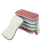 8PCS thick double-sided dishwashing cloth bamboo fiber dishwashing sponge scouring pad kitchen pot scrubbing dishwashing cloth - Image 6