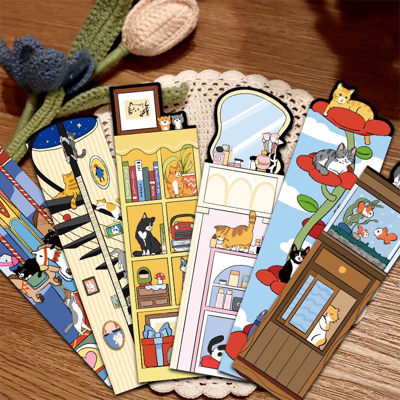IMG_5047 30-pack paper cartoon bookmarks cute literary personality high value reading mark cards - Image 1