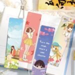 24pc cartoon girl series bookmarks, ins style creative niche paper student reading book marking cards - Image 8
