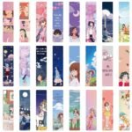 24pc cartoon girl series bookmarks, ins style creative niche paper student reading book marking cards - Image 12