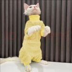 Thickened hairless cat clothing ● Warm bodysuit, protects the abdomen ● Fleece-lined cat clothing for autumn and winter - Image 5