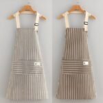 2PC◆This new cotton and linen kitchen apron is breathable, stylish, and perfect for summer wear. It's stain-resistant and durable, making it the ideal attire for food preparation. - Image 4