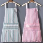 2PC◆New canvas apron for home use, suitable for cooking, stain-resistant and breathable.