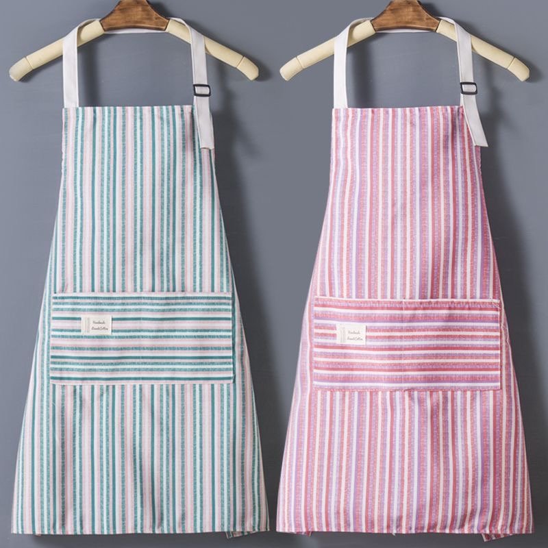 IMG_5516 2PC◆New canvas apron for home use, suitable for cooking, stain-resistant and breathable. - Image 1