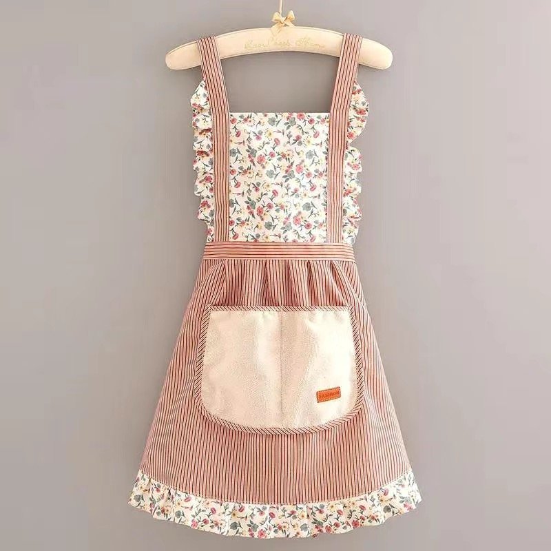 IMG_5535 2PC◆Korean style canvas apron, suitable for kitchen and home cooking, stain-resistant and wear-resistant - Image 1