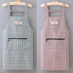 2PC◆Canvas suspenders, extra-large size kitchen skirt, oil-proof, stain-resistant, wear-resistant, plus size. - Image 2