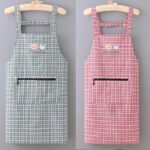 2PC◆Canvas suspenders, extra-large size kitchen skirt, oil-proof, stain-resistant, wear-resistant, plus size. - Image 3