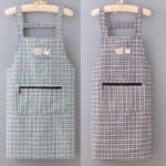2PC◆Canvas suspenders, extra-large size kitchen skirt, oil-proof, stain-resistant, wear-resistant, plus size. - Image 4