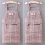 2PC◆Canvas suspenders, extra-large size kitchen skirt, oil-proof, stain-resistant, wear-resistant, plus size. - Image 9