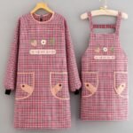 2PC◆The new cotton apron comes in both long-sleeved and short-sleeved styles and is breathable and durable, making it perfect for home use - Image 3