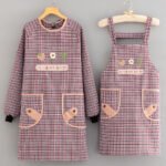 2PC◆The new cotton apron comes in both long-sleeved and short-sleeved styles and is breathable and durable, making it perfect for home use - Image 2