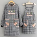 2PC◆The new cotton apron comes in both long-sleeved and short-sleeved styles and is breathable and durable, making it perfect for home use