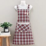2PC，Stylish cotton apron, oil-proof for cooking, fashionable kitchen attire. - Image 2