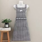 2PC，Stylish cotton apron, oil-proof for cooking, fashionable kitchen attire. - Image 5