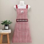 2PC，Stylish cotton apron, oil-proof for cooking, fashionable kitchen attire. - Image 6