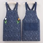 Denim-style canvas aprons for kitchen and household use; durable, stain-resistant, breathable, and oil-resistant.