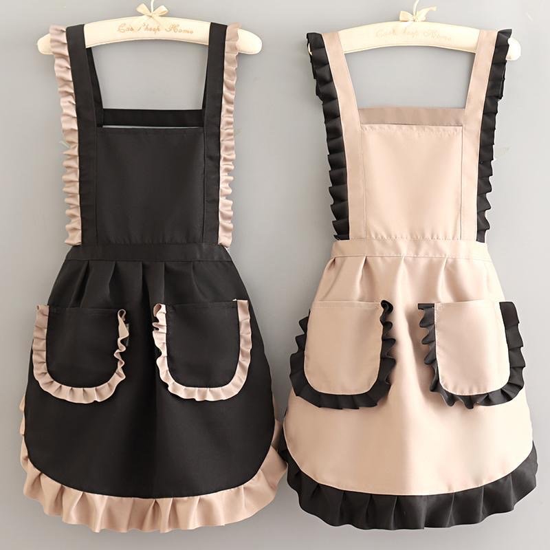 IMG_5750 Pretty princess apron, breathable and suitable for home use, made of canvas fabric - Image 1
