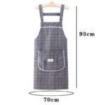 2PC Stylish plaid apron for home cooking, oil-proof, stain-resistant, and breathable - Image 6