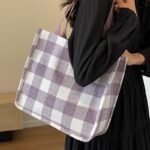 Large capacity shoulder bag, made of cotton and linen - Image 4