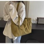 Corduroy shoulder bag, spacious and casual for autumn and winter - Image 13