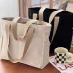 Original design autumn/winter zippered shoulder bag, made of corduroy, a simple and stylish women's bag - Image 5