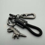 Cute cartoon dinosaur car keychain with braided rope - Image 7