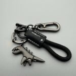 Cute cartoon dinosaur car keychain with braided rope - Image 8