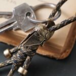 Brass keychain, bag charm, car key accessory, antique soldier style - Image 6