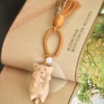 Happy Puppy Natural Wood Handbag Charm, Keychain, Phone Charm, Car Ornament – ​​The Perfect Gift for a Good Friend - Image 4