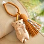 Happy Puppy Natural Wood Handbag Charm, Keychain, Phone Charm, Car Ornament – ​​The Perfect Gift for a Good Friend