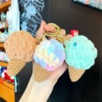 Creative plush colorful ice cream keychain, cute cartoon simulated ice cream cone, couple bag charm, small gift - Image 4