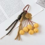 New handmade fabric woven pendant, maple leaf keychain, handbag decoration - Image 2