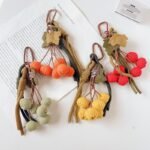 New handmade fabric woven pendant, maple leaf keychain, handbag decoration