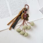 New handmade fabric woven pendant, maple leaf keychain, handbag decoration - Image 3